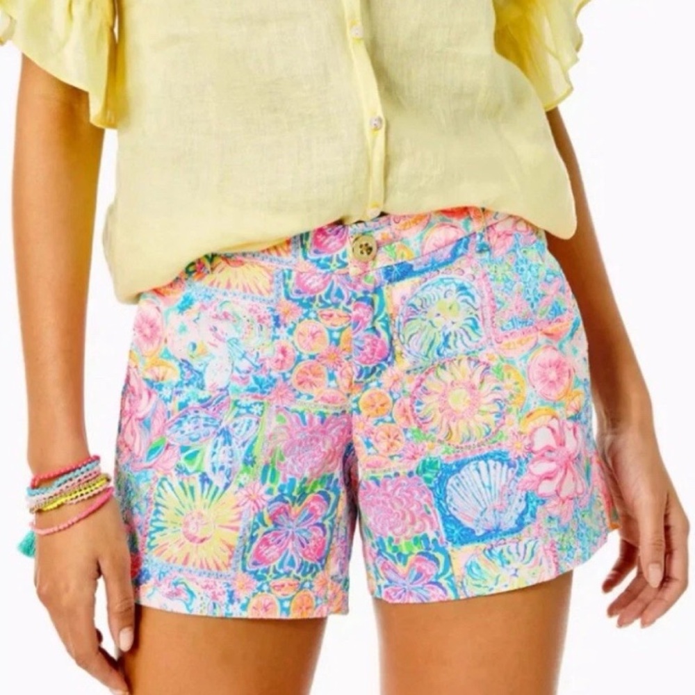 Vibrant Lilly Pulitzer Callahan Shorts patch my drift NWT